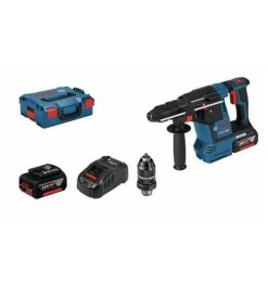 Bosch Akku-Bohrhammer SDS-plus GBH 18V-26 F, Wechselbohrfutter, 2 X 5.0 Ah Li-Ion Akku, L-BOXX