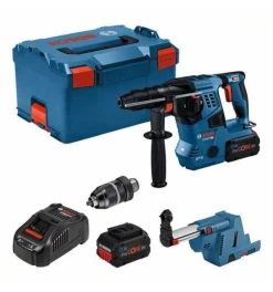 Bosch Akku-Bohrhammer Mit SDS Plus GBH 18V-28 CF, Incl. Zubehör, 2 X Akku, Schnellladegerät, L-BOXX Mit Einlage, Staubabsaugsystem