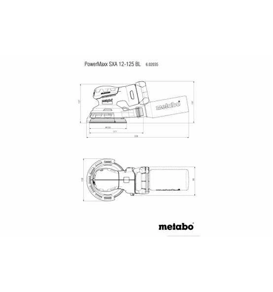Metabo Akku-Exzenterschleifer PowerMaxx SXA 12-125 BL, Mit 125mm Schleifteller, MetaBOX 215 4 Metabo Akku-Exzenterschleifer PowerMaxx SXA 12-125 BL, Mit 125mm Schleifteller, MetaBOX 215 – Bild 2