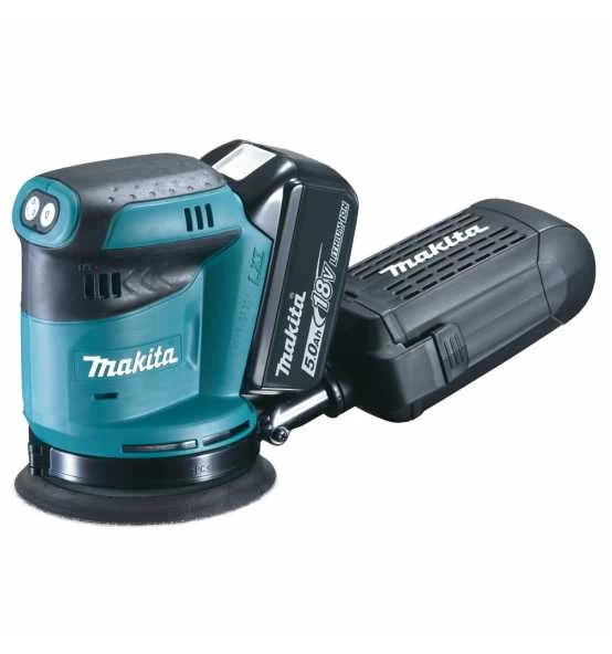 Makita Akku-Exzenterschleifer 18V, 125 Mm, Akku, Ladegerät, Zubehör, MAKPAC 3 Makita Akku-Exzenterschleifer 18V, 125 Mm, Akku, Ladegerät, Zubehör, MAKPAC