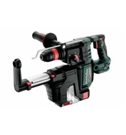Metabo Akku-Kombihammer KH 18 LTX 28 BL Q Set ISA, Mit Integrierter Staubabsaugung Und Metabo-Quick-Wechselfutter , MetaBOX 185 XL