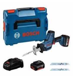 Bosch Akku-Säbelsäge GSA 18 V-LI C, Mit 2 X 5.0 Ah Li-Ion Akku, L-BOXX