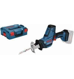 Bosch Akku-Säbelsäge GSA 18 V-LI C, Solo Version, L-BOXX, 3 X Säbelsägeblatt