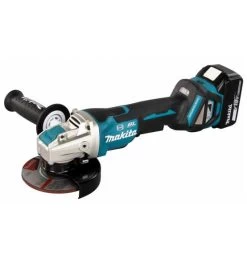 Makita Akku-Winkelschleifer 18V, 125 Mm, X-LOCK, 3.000-8.500 Min, Akku, Ladegerät, Zubehör, MAKPAC Gr. 3