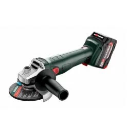 Metabo Akku-Winkelschleifer W 18 7-125, MetaBOX 165 L, 18V 2x4Ah Li-Power + ASC 55