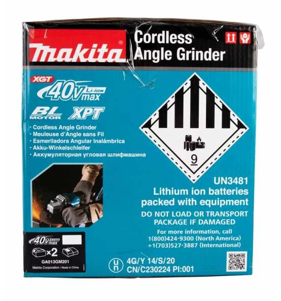 Makita Akku-Winkelschleifer XGT, 40V Max., 125 Mm, Akku, Ladegerät, MAKPAC Gr. 4, Inkl. Zubehör 17 Makita Akku-Winkelschleifer XGT, 40V Max., 125 Mm, Akku, Ladegerät, MAKPAC Gr. 4, Inkl. Zubehör – Bild 15