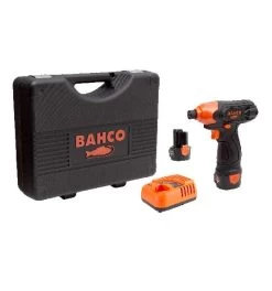Bahco 12-V-1/4" Akku-Mini-Schlagschrauber Mit Schnellspannfutter, Inkl. 2 Lithium-Ionen-Akkus Und Ladegerät, Im Hartschalenkoffer (12V X 2,0 Ah)