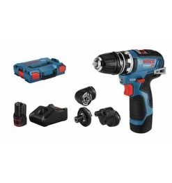 Bosch Akku-Bohrschrauber GSR 12V-35 FC, Mit 2 X 3.0 Ah Li-Ion Akku, 4 Aufsätze, L-BOXX