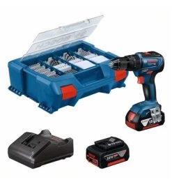 Bosch Akku-Schlagbohrschrauber GSB 18V-55 (2x4.0Ah; GAL 18V 40; 82-tlg. Zubehörset)