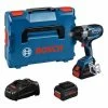 Bosch Akku-Drehschlagschrauber BITURBO GDS 18V-1050 H, 2 X Akku, Schnellladegerät, Leiterclip, L-BOXX Mit Einlage