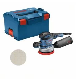 Bosch Exzenterschleifer GEX 40-150, Mit Schleifblatt M480, Schleifteller, L-BOXX