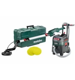 Metabo Set Langhalsschleifer LSV 5-225 Comfort + Allessauger ASR 35 L ACP, Mit 25 Haftschleifblättern P 120, Kunststoffkoffer