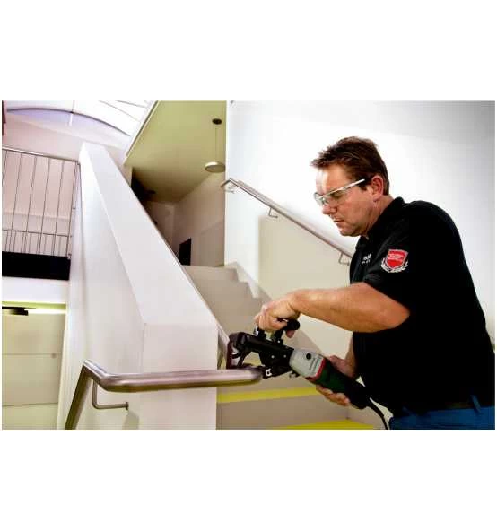 Metabo Rohrbandschleifer RBE 9-60 Set, Stahlblech-Tragkasten 4 Metabo Rohrbandschleifer RBE 9-60 Set, Stahlblech-Tragkasten – Bild 2