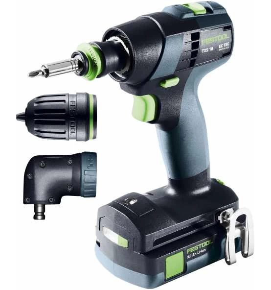 Festool Akku-Bohrschrauber TXS 18 C 3,0-Set, Incl. 2 X Akku, Schnellladegerät, Zubehör 4 Festool Akku-Bohrschrauber TXS 18 C 3,0-Set, Incl. 2 X Akku, Schnellladegerät, Zubehör – Bild 2