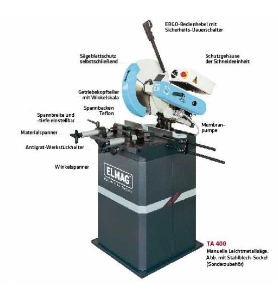 ELMAG ALU-Metall-Kreissägemaschine, Modell TA 400 4 ELMAG ALU-Metall-Kreissägemaschine, Modell TA 400 – Bild 2