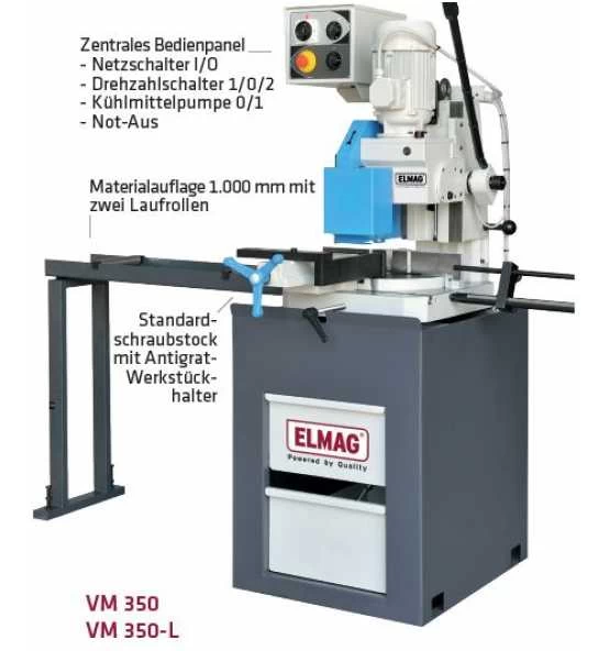 ELMAG Metall-Kreissägemaschine VM 350-L, 18/36 Upm, Inkl. Späneräumer, Zahnteilung T 6 4 ELMAG Metall-Kreissägemaschine VM 350-L, 18/36 Upm, Inkl. Späneräumer, Zahnteilung T 6 – Bild 2
