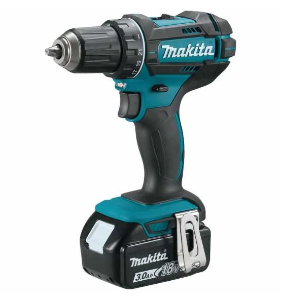 Makita Akku-Bohrschrauber 18V, 62 Nm, 0-1.900 Min, Akku, Ladegerät, Zubehör, MAKPAC 3 Makita Akku-Bohrschrauber 18V, 62 Nm, 0-1.900 Min, Akku, Ladegerät, Zubehör, MAKPAC