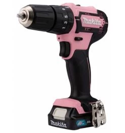 Makita Akku-Schlagbohrschrauber Rosa, 12V Max., 30 Nm, 0-1.700 Min, Akku, Ladegerät, Transportkoffer