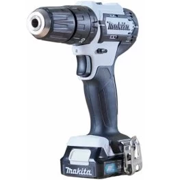 Makita Akku-Schlagbohrschrauber Weiß, 12V Max., 30 Nm, 0-1.700 Min, Akku, Ladegerät, Transportkoffer