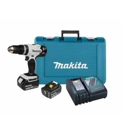 Makita Akku-Schlagbohrschrauber 18V In Weiß / 3,0 Ah, 2 Akkus + Ladegerät Im Transportkoffer -Fachgeschäft für Elektrowerkzeuge makita akku schlagbohrschrauber 1464900 czm