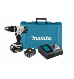 Makita Akku-Schlagbohrschrauber 18V In Weiß / 3,0 Ah, 2 Akkus + Ladegerät Im Transportkoffer -Fachgeschäft für Elektrowerkzeuge makita akku schlagbohrschrauber 1464902 czm