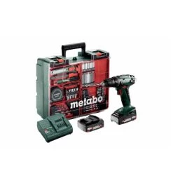 Metabo Akku-Bohrschrauber BS 18 Mobile Werkstatt, Mobile Werkstatt, Kunststoffkoffer, 18V 2x2Ah Li-Power + SC 30