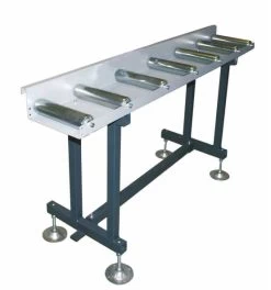 ELMAG Rollbahn Für Band- Kreissägen Etc., Type EXAKT-C 2000/350 Mit 2 Stützfüßen, Länge:2 M, Rollen:350x60x2,0 Mm, Bahnbr.:400 Mm, Rollen:ca. Alle 250